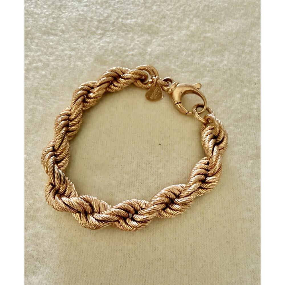 BRONZO ITALIA BRONZE MILOR CHUNKY TWISTED ROPE BRACELET Perfect! Gift 8”